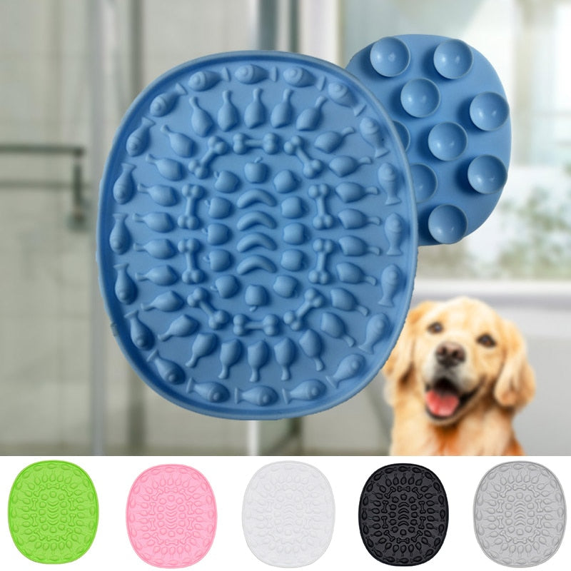 Silicone Dog Lick Mat for Dogs Pet Slow Food Plate Dog Bathing